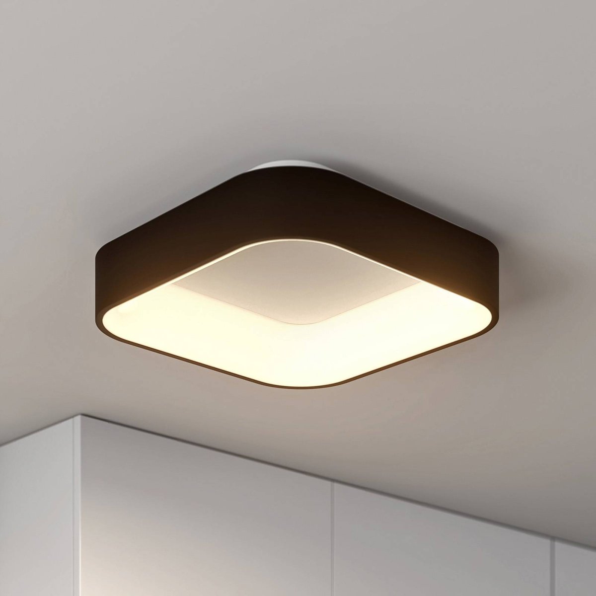 Plafonnier en métal moderneLED, Aleksi noir sable, blanc, ARCCHIO