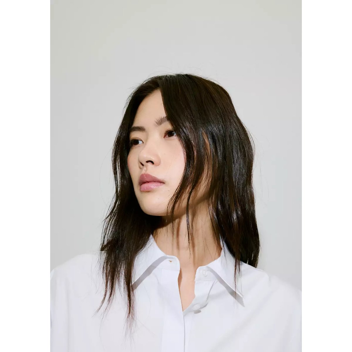 Chemise crop poche blanc cassé, MANGO