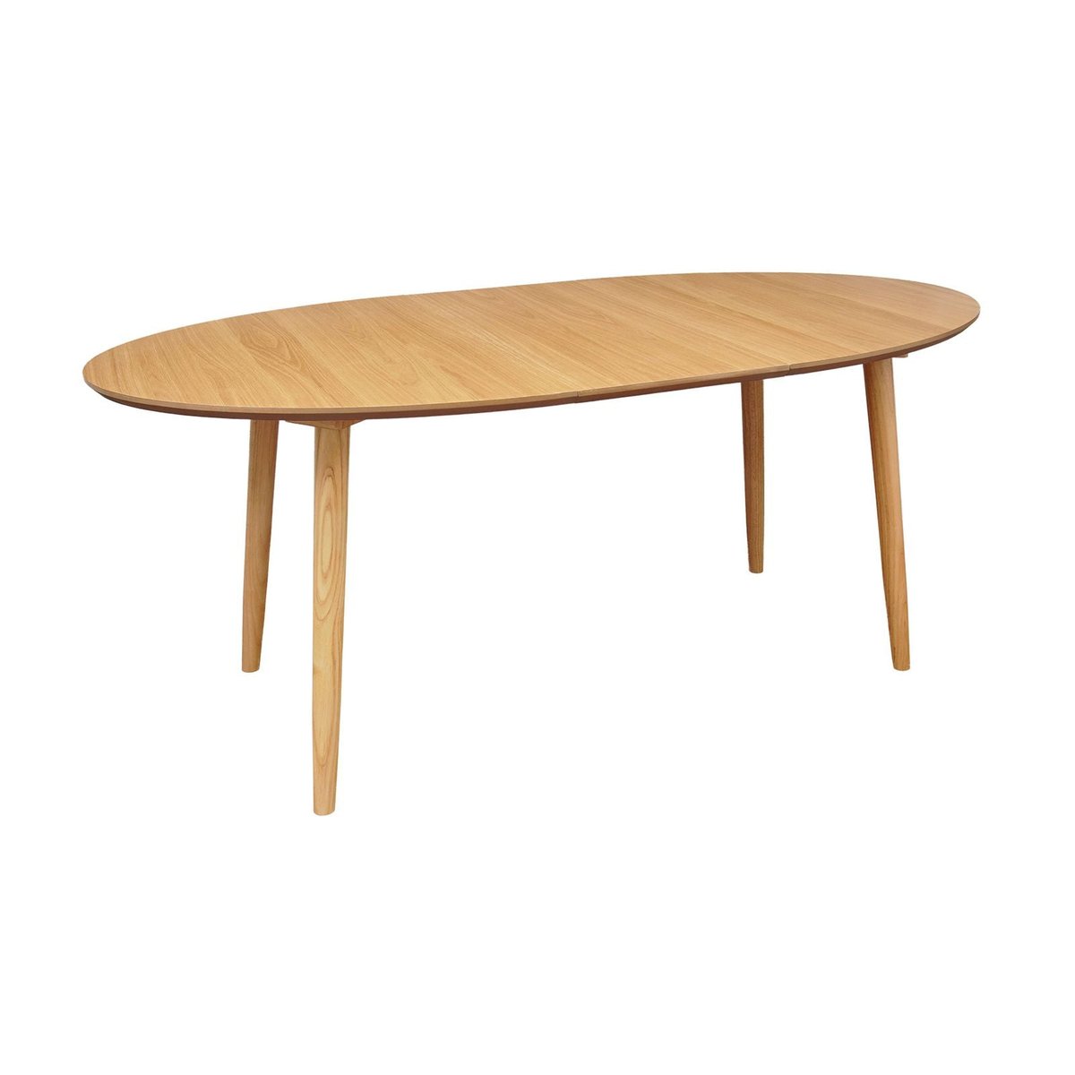 Table repas 140-220 cm placage chêne avec 2 allonges naturel clair, ZAGO