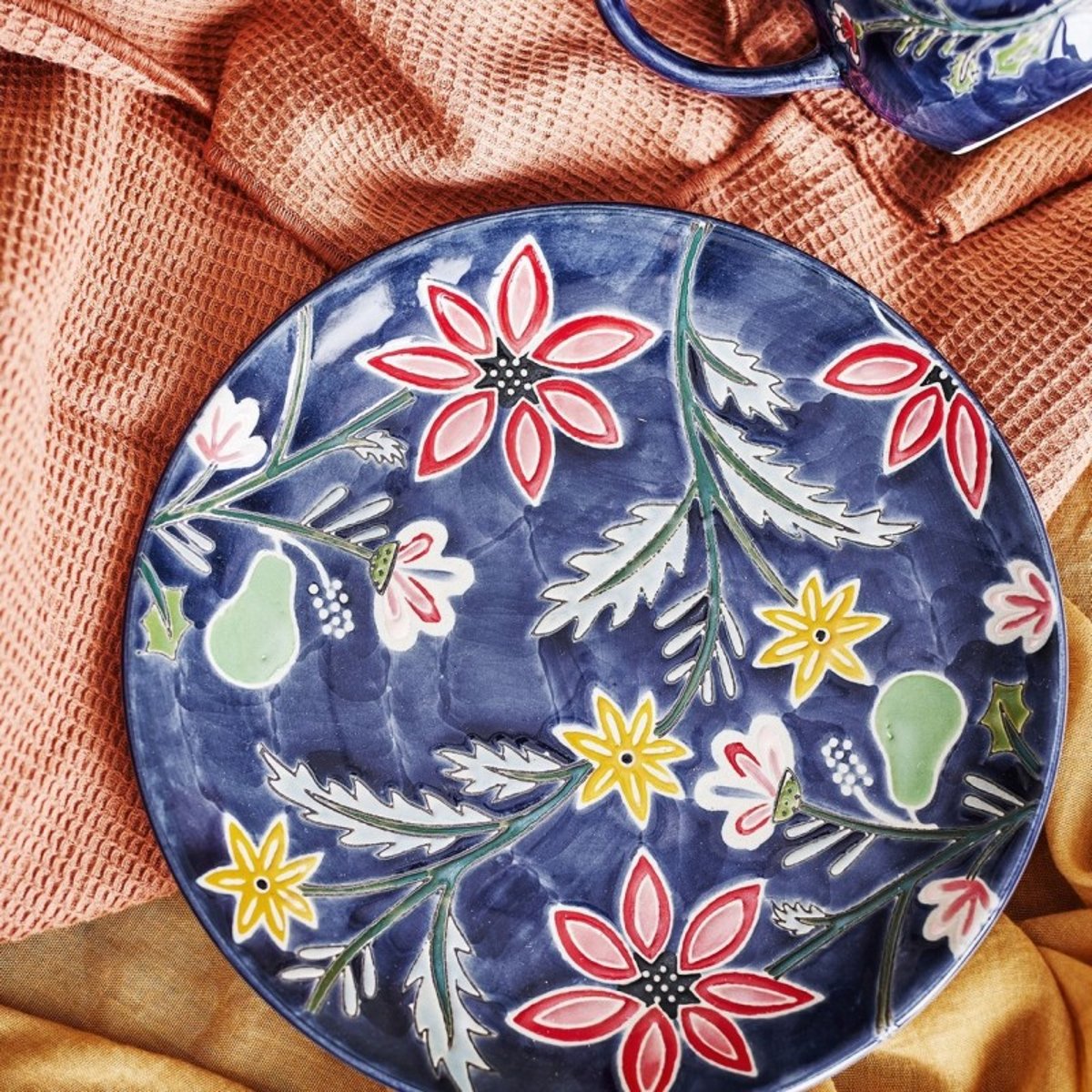 Petites assiettes grès floral Blomingville Meredith set de 4 multicolore, BLOOMINGVILLE