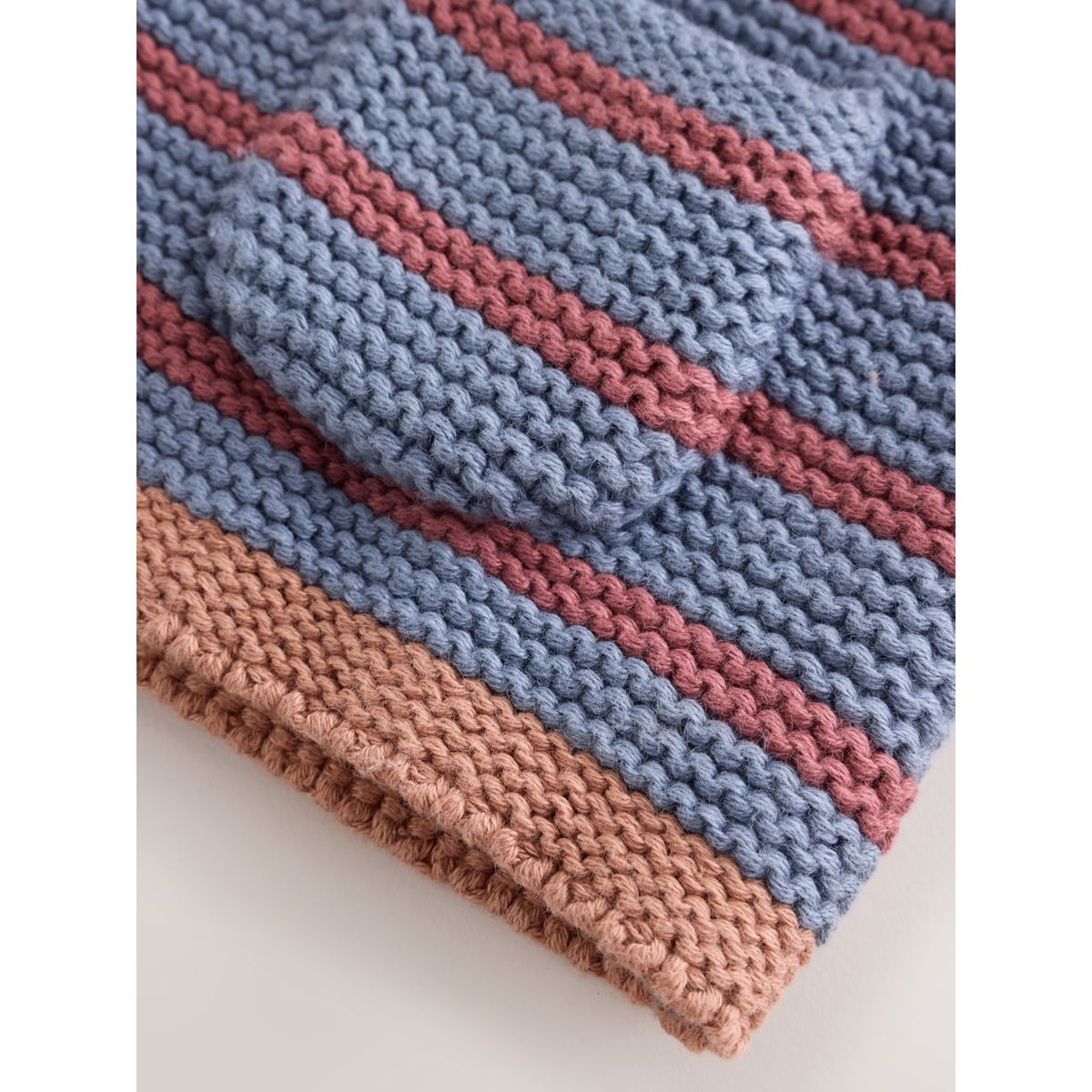 Cardigan bébé en maille rayures bleues et bordeaux, NEXT