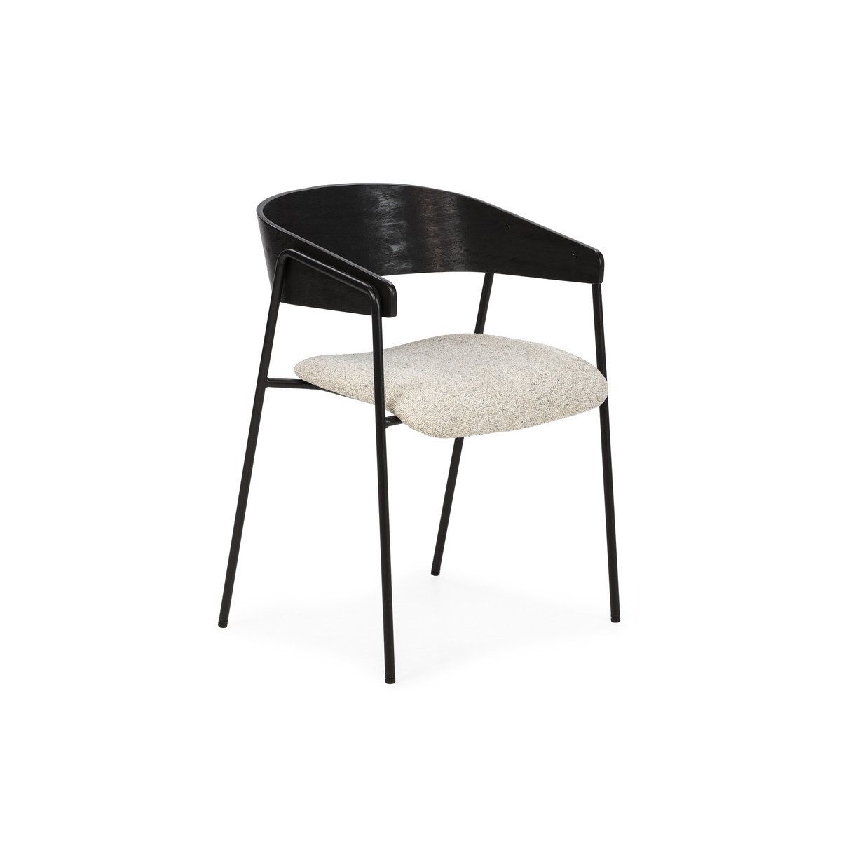 Chaise tissu texturé, SOREN noir, BOBOCHIC