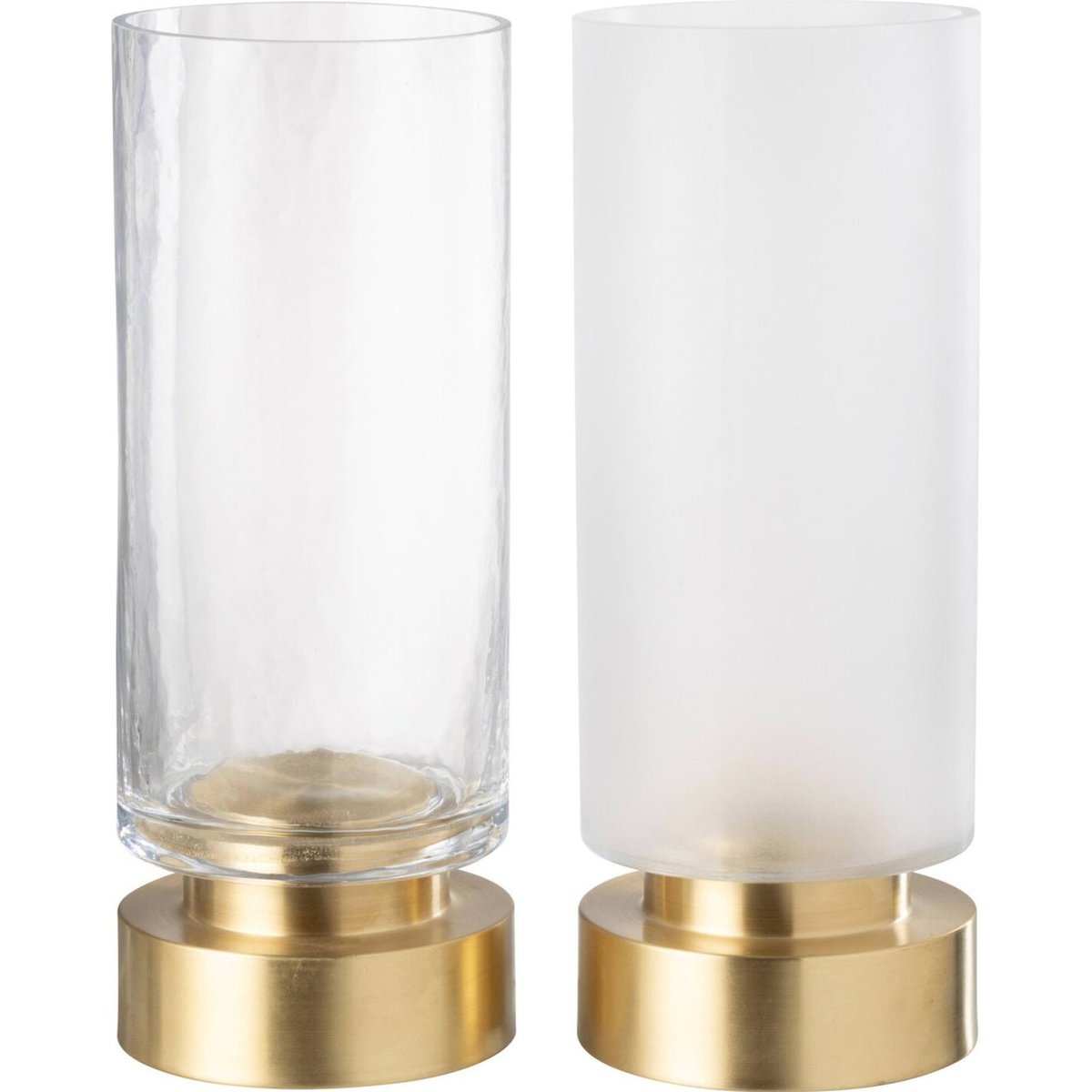 Photophore vase en verre, Lot de 2 transparent et or, RECOLLECTION