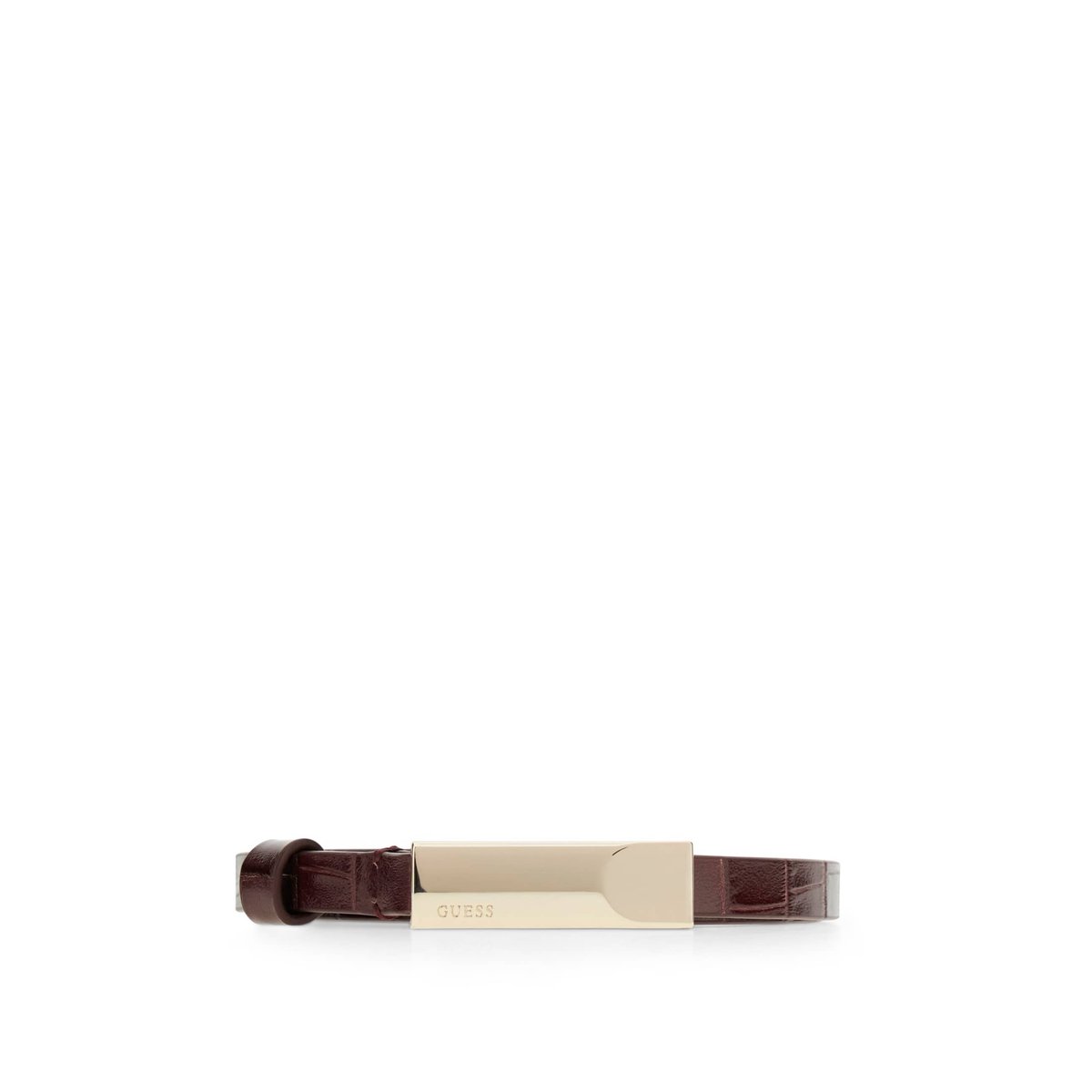 Ceinture En Cuir Véritable bordeaux, GUESS