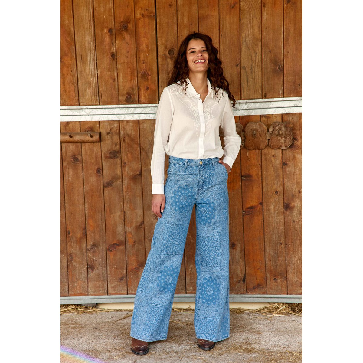 Chemisier manches longues col chemise uni CHAWIE 11-ecru, LA PETITE ETOILE