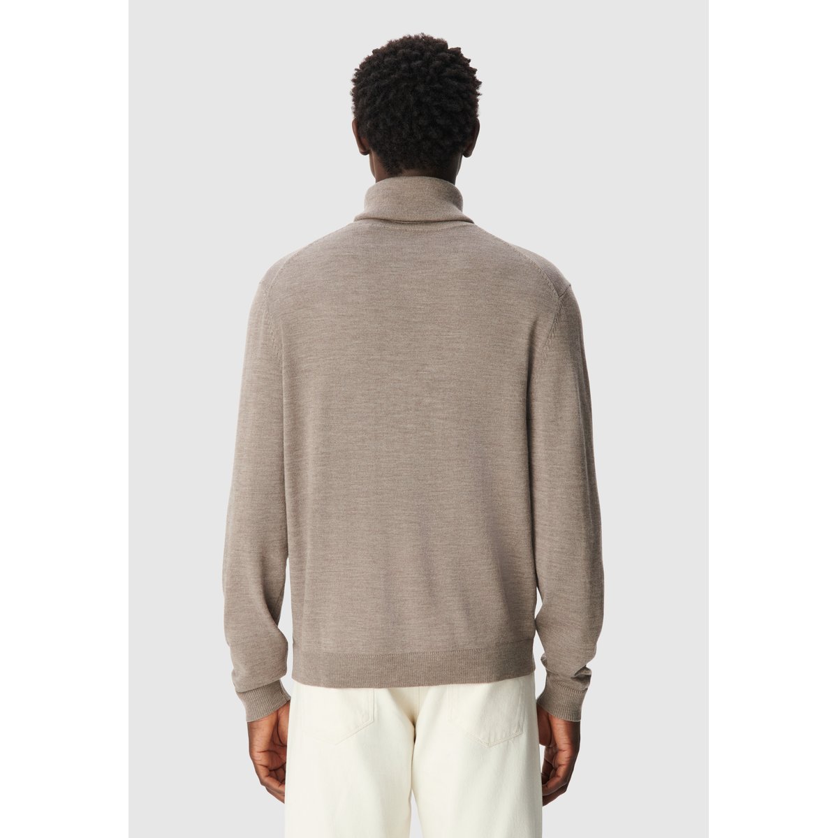 Pull col roulé tricot 100% laine marron, IKKS