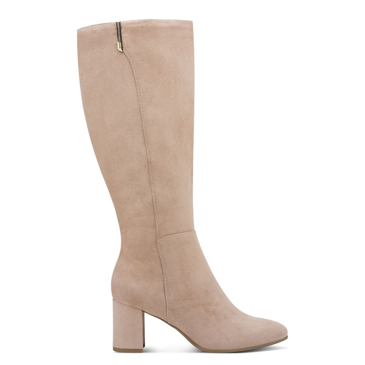 Bottes talon bloc beige crème brillant, MARCO TOZZI