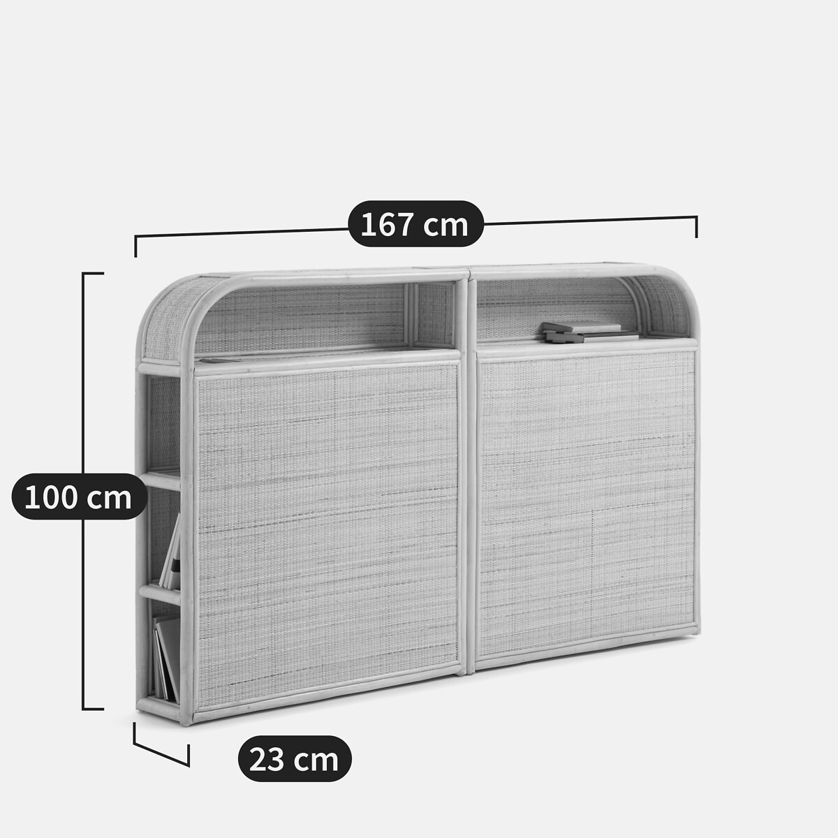 Tête de lit en rotin avec rangements, LADARA naturel, LA REDOUTE INTERIEURS