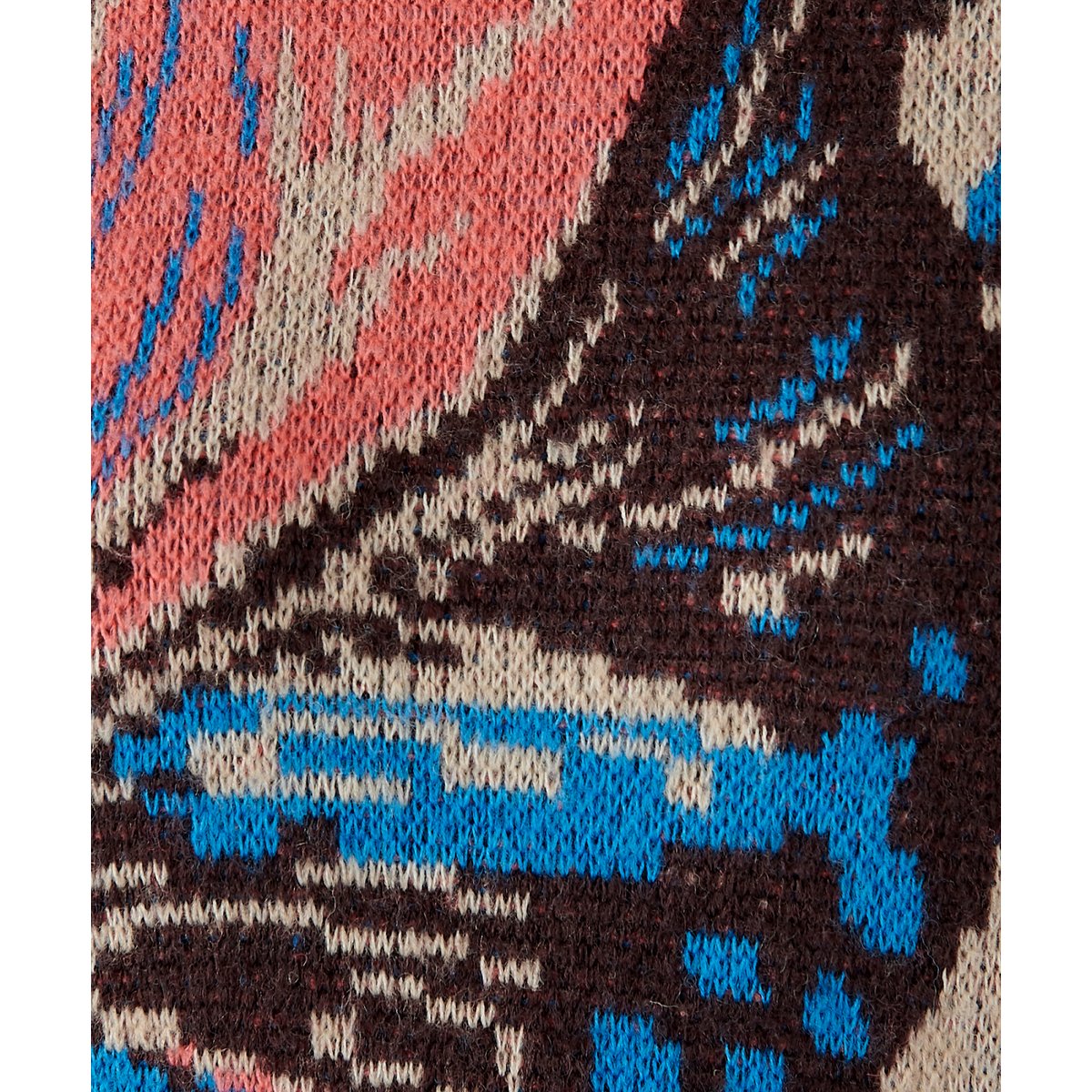 Pull jacquard marron jacquard feuille, DAMART