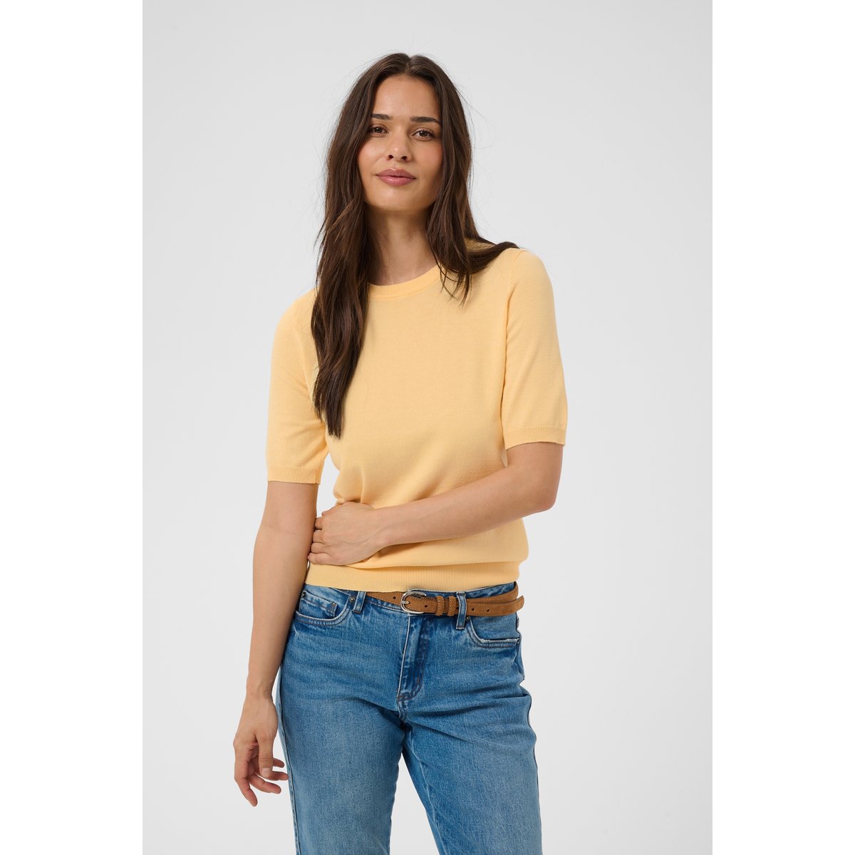 Pullover tricoté jaune sunlight, KAFFE