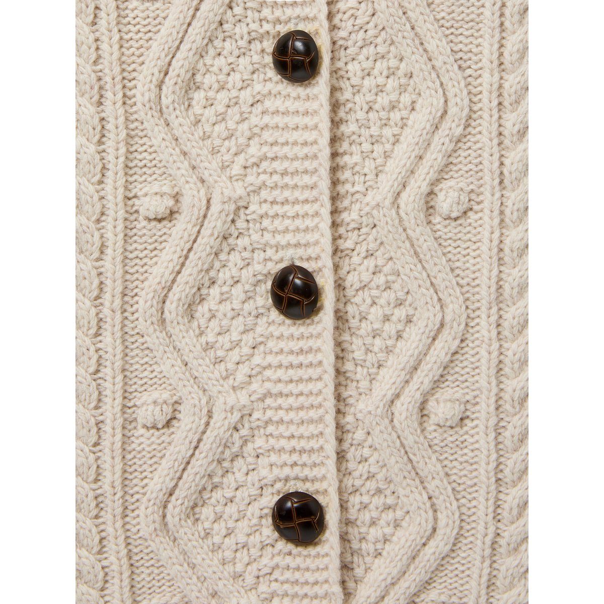 Cardigan torsadé sans manches ecru chine, CYRILLUS