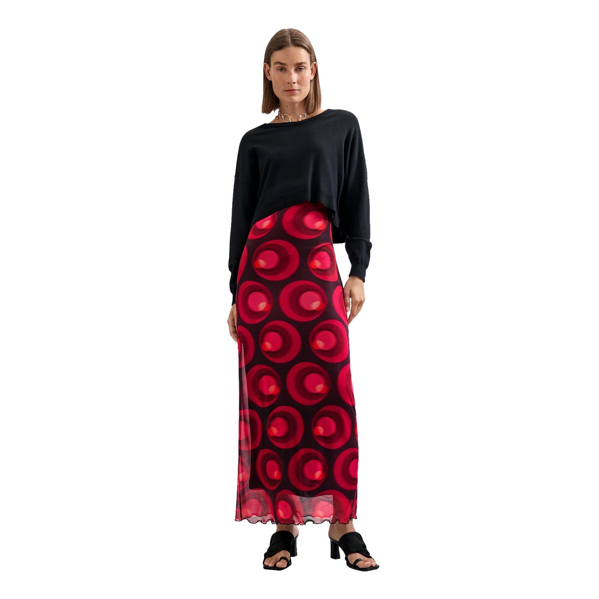 Robe en maille 2 en 1 noir, DESIGUAL