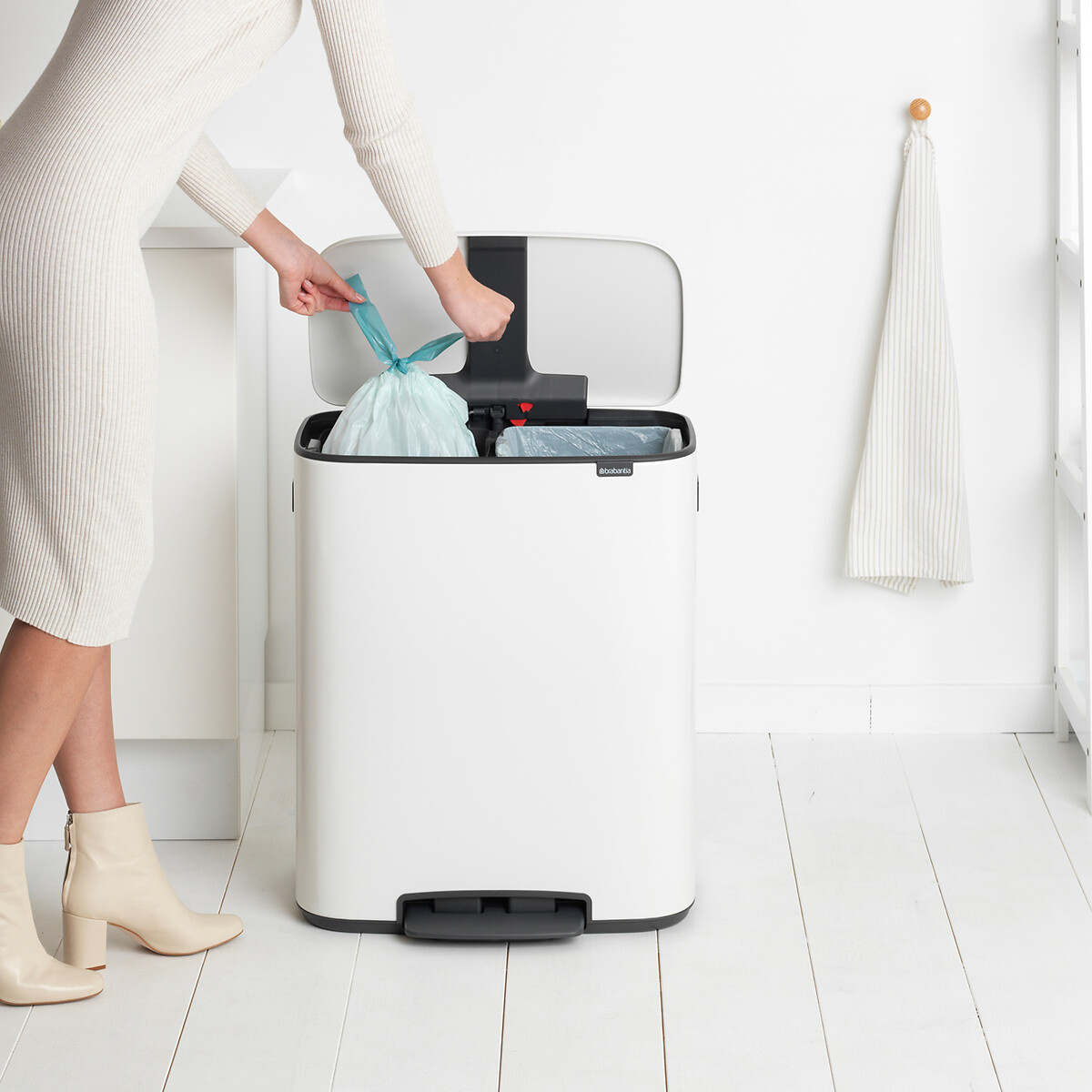 Bo Pedal Bin, 2 x 30L white, BRABANTIA
