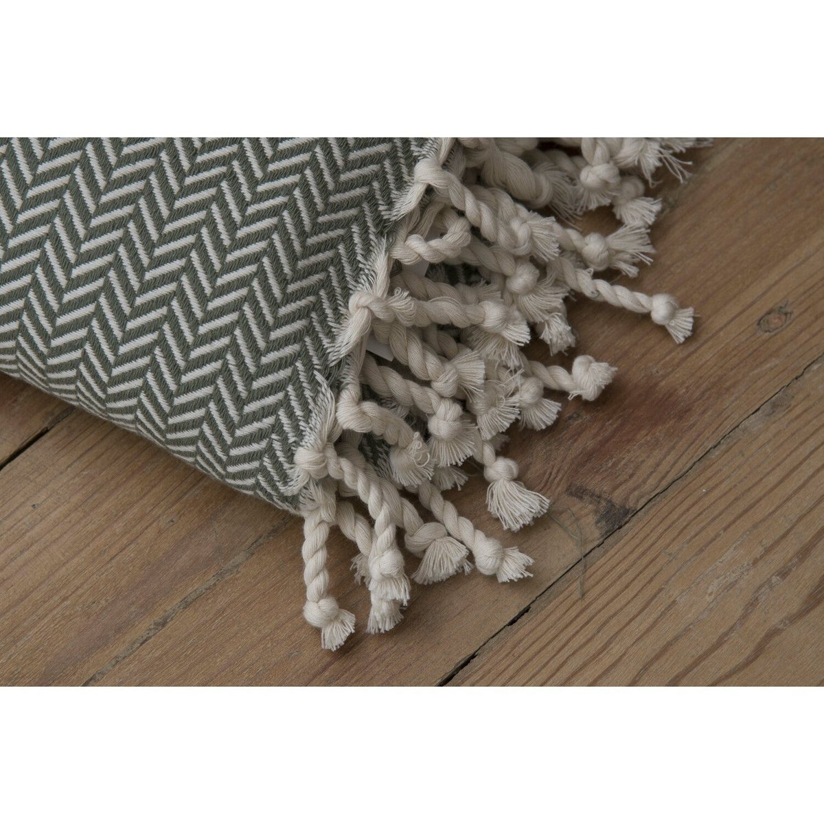 Plaid coton LIV vert olive, FEBRONIE