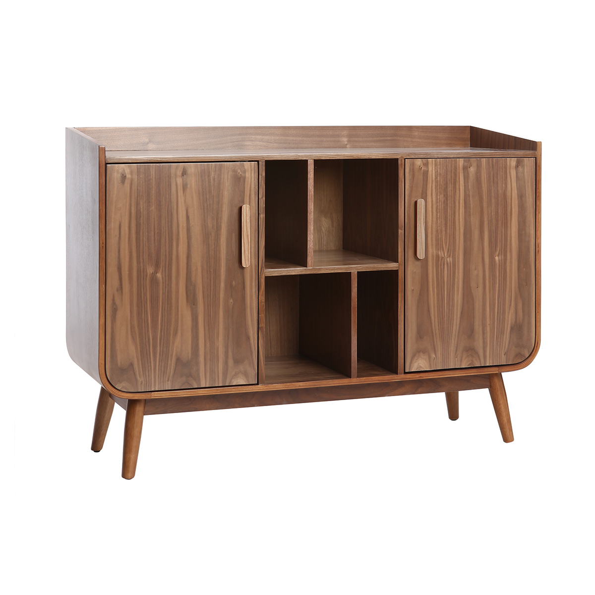 Buffet scandinave en bois 2 portes L122 cm HALLEN noyer, MILIBOO