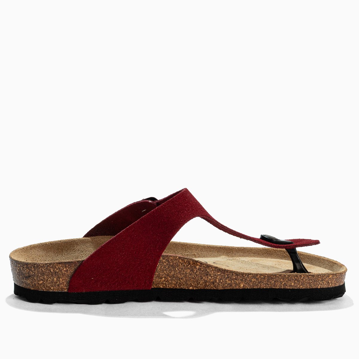 Tongs en cuir suédé MERCURE rouge, BAYTON