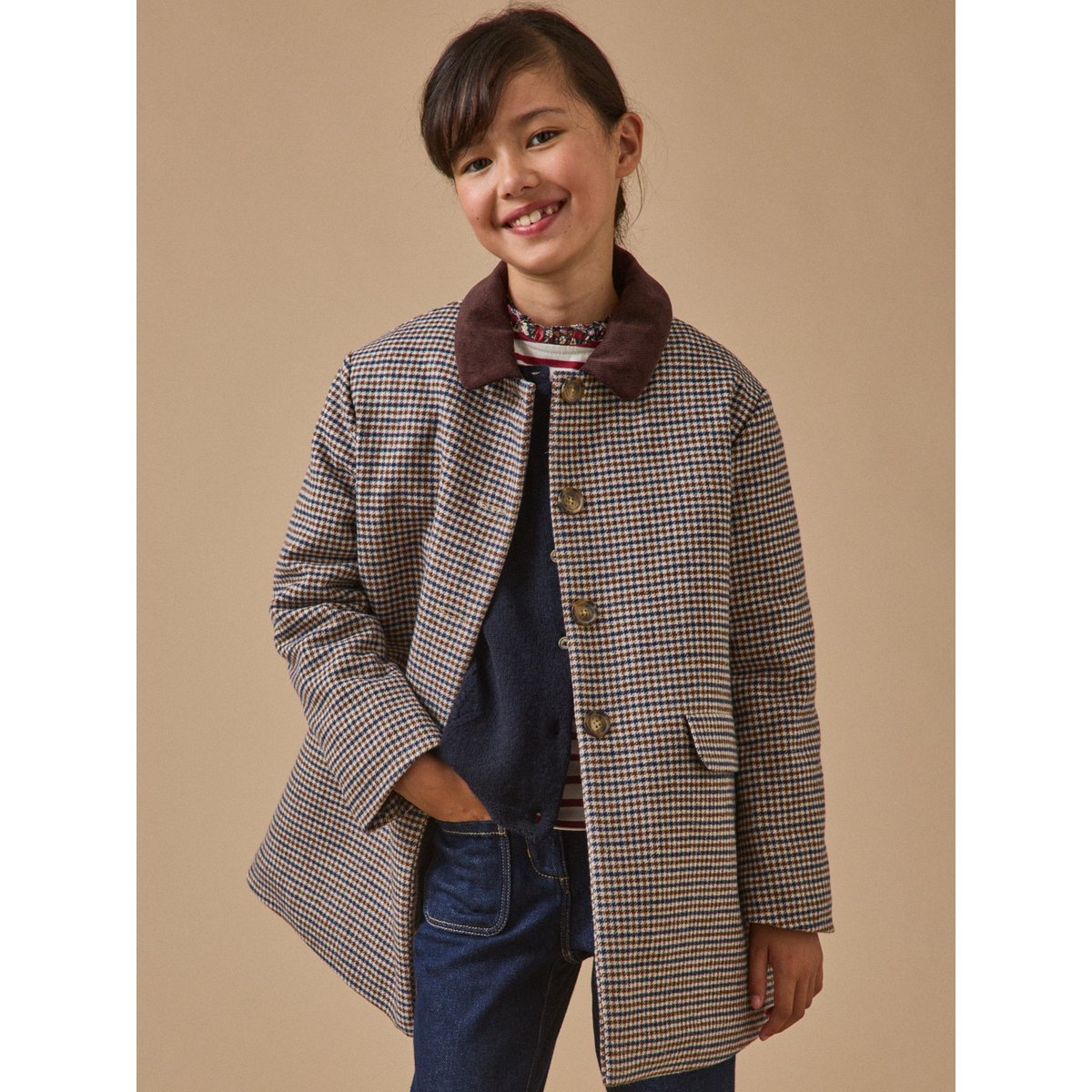 Manteau pied de poule carreaux, CYRILLUS