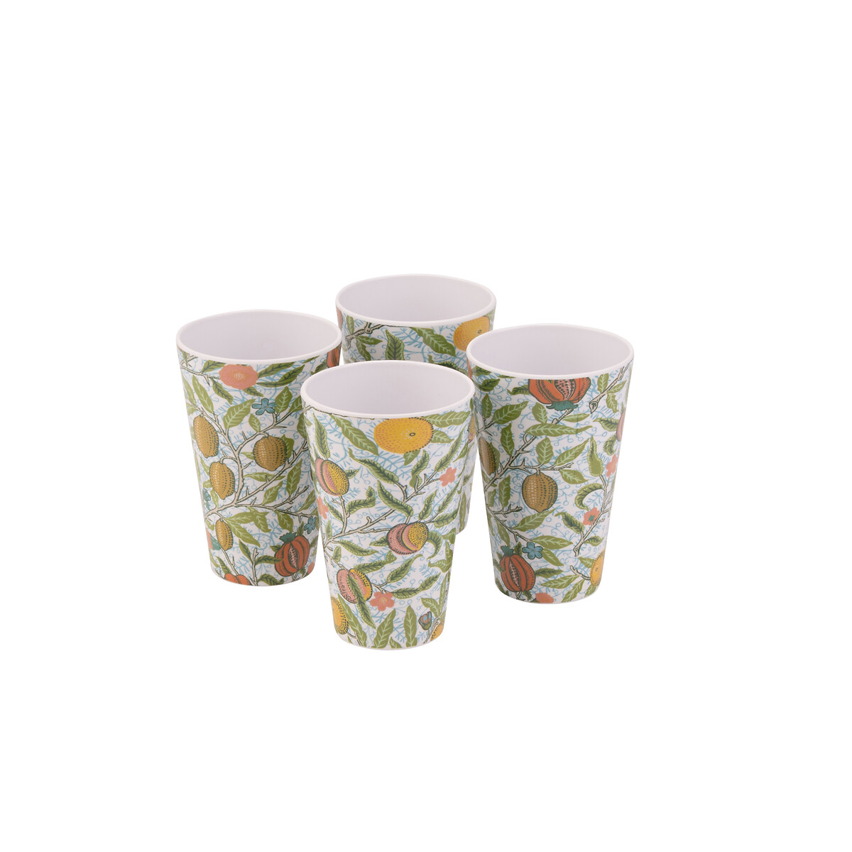 Set of 4 Fruit Melamine Tumblers multi-coloured, WILLIAM MORRIS AT HOME