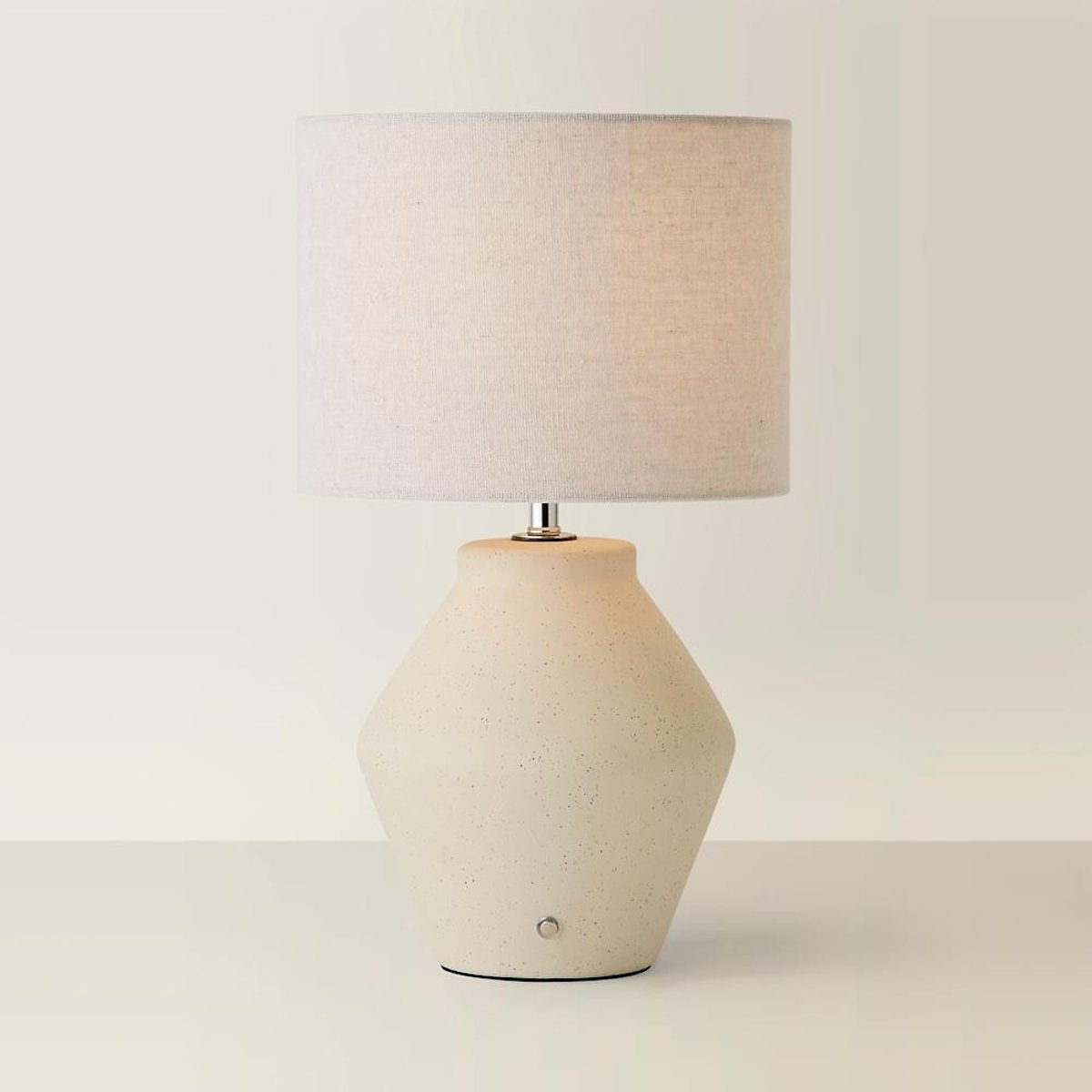 Felipe Ceramic Rechargeable Table Lamp with Neutral Shade cream, SO'HOME
