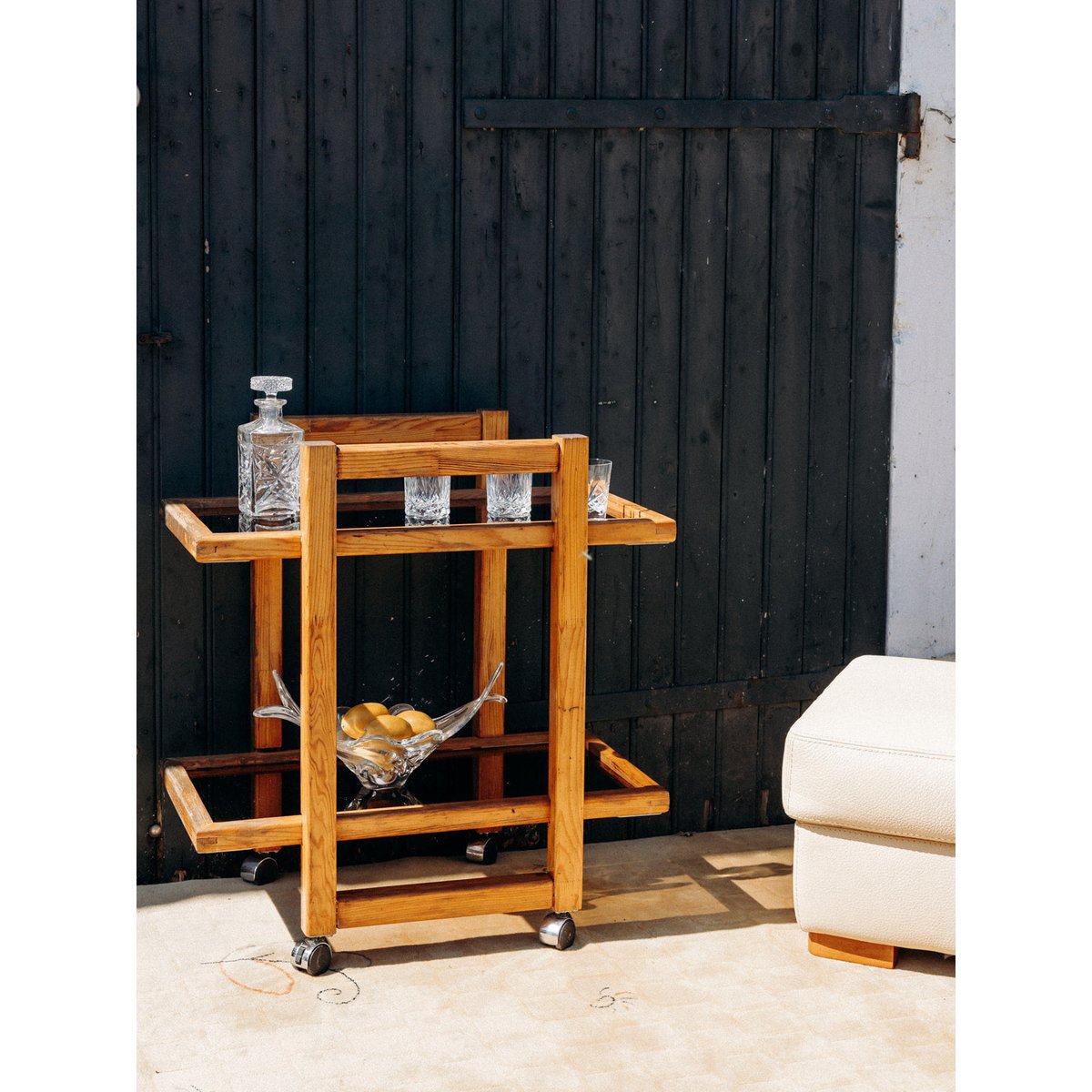 Desserte en verre et bois Anouk N°150 - Bon état bois, DEBONGOUT
