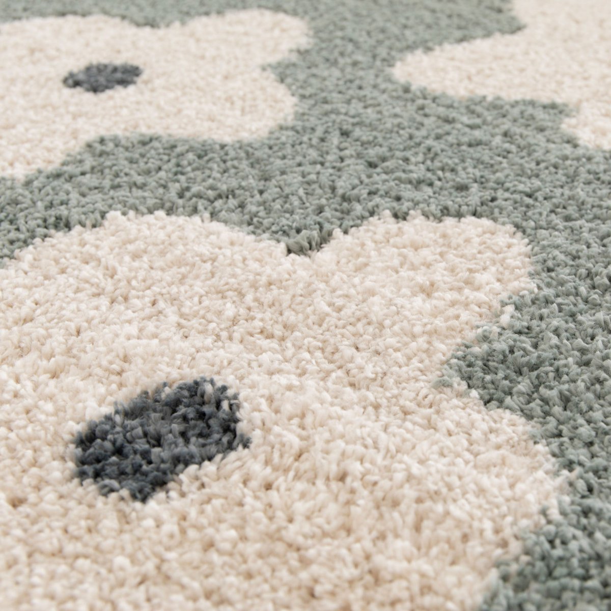 Tapis contemporain à motif floral- FLORA II vert de gris, DRAWER