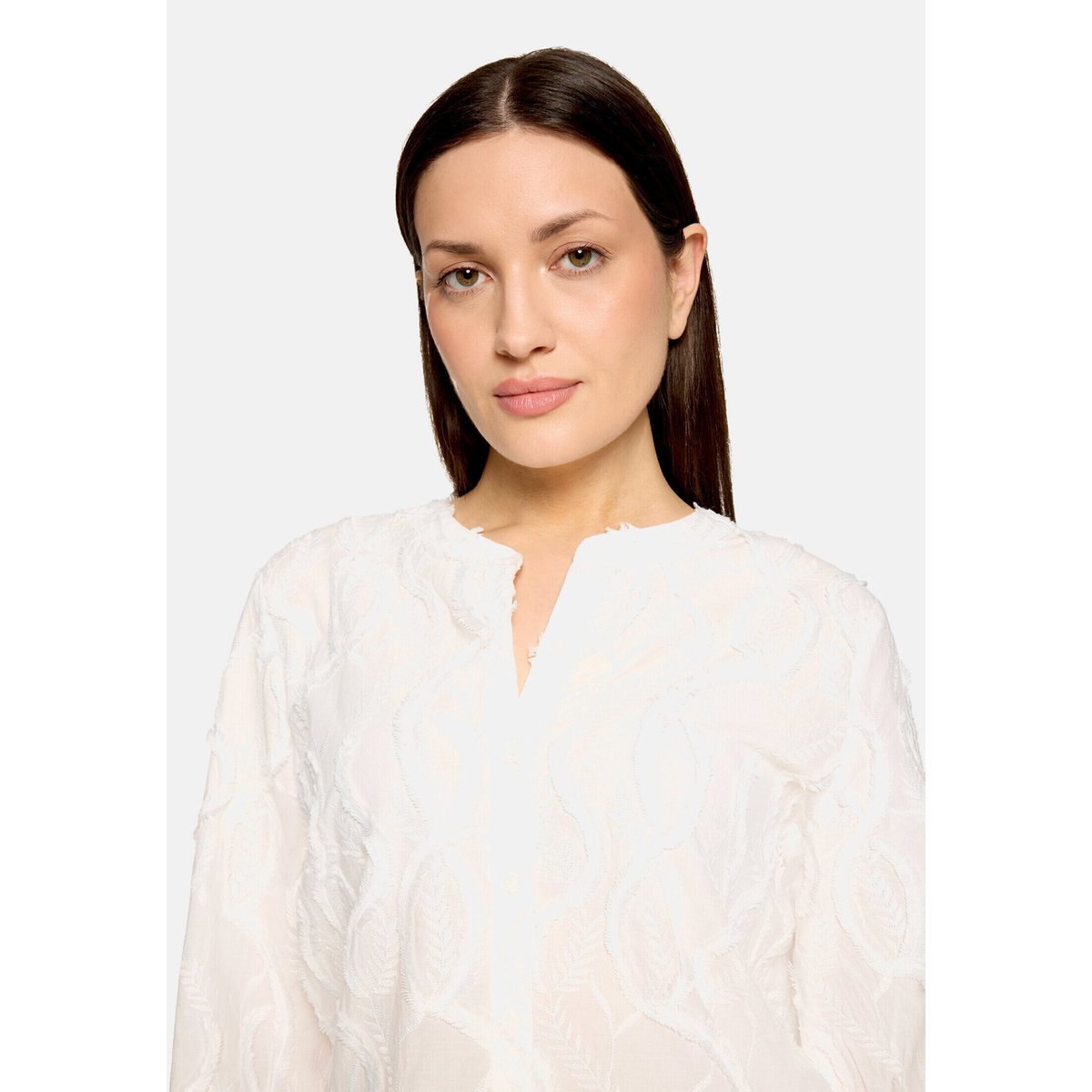 Chemisier en dentelle à bords fantaisie blanc, BETTY BARCLAY
