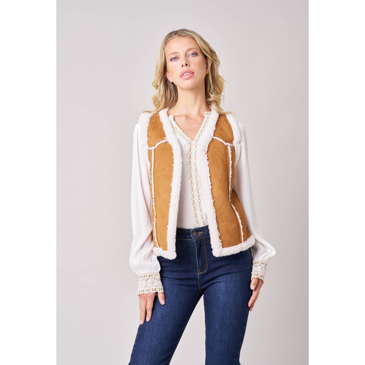 Gilet sans manches femme SVANY whisky, DEELUXE