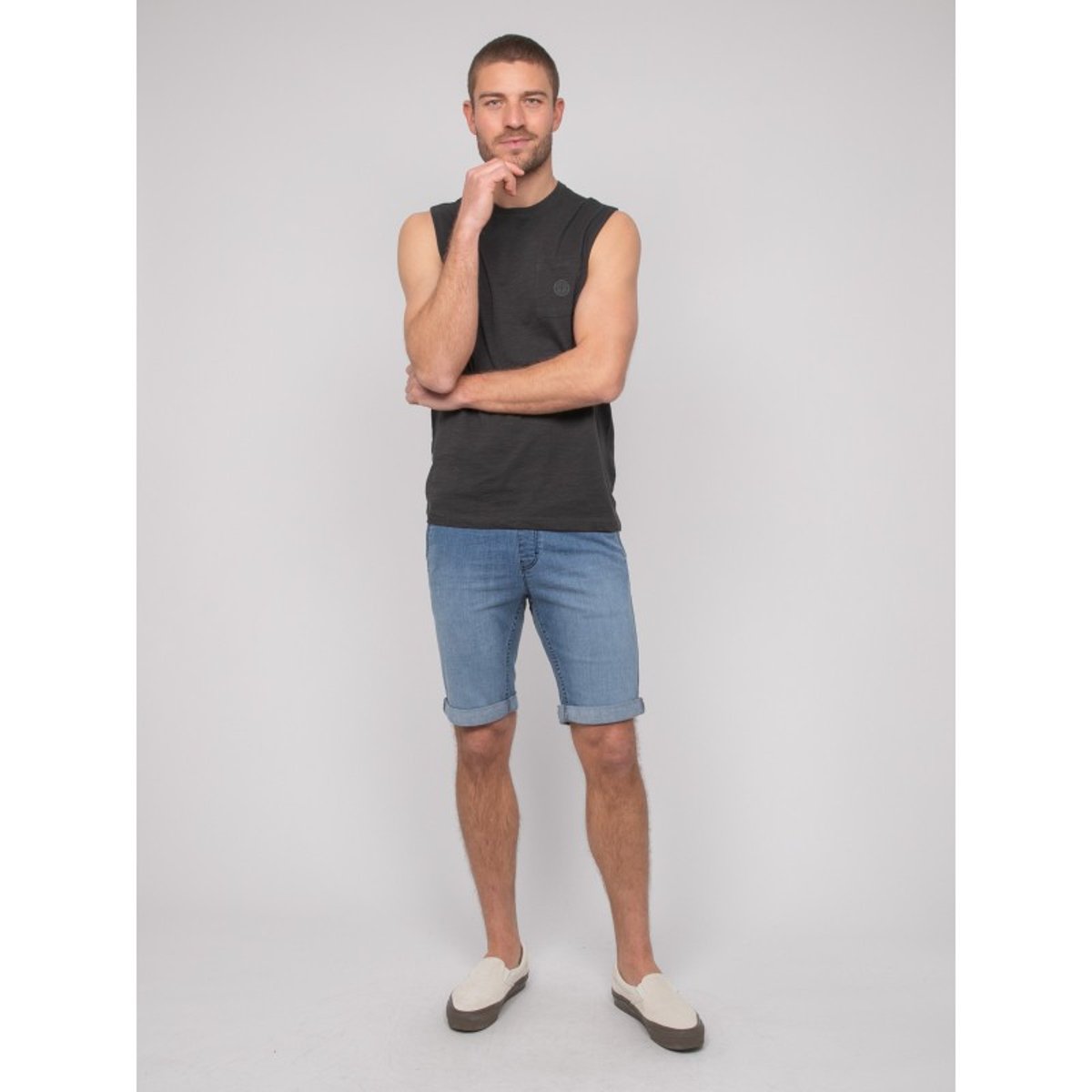 T-shirt Sans Manches Coton Negabino gris, RITCHIE