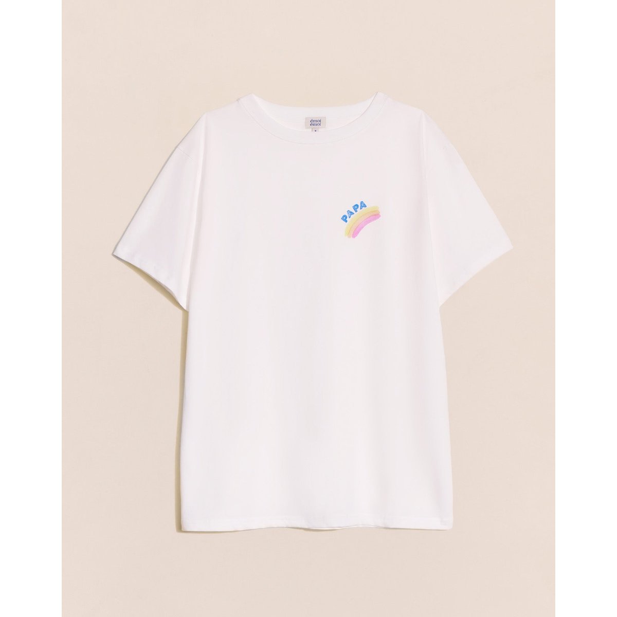T-shirt Papa rainbow en coton bio blanc, EMOI EMOI