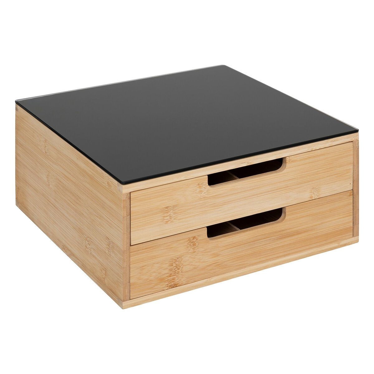 Porte-capsules 2 tiroirs avec séparations modulables beige, ATMOSPHERA