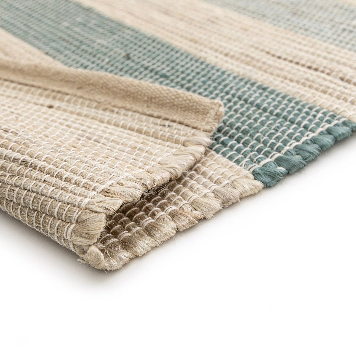 Tapis design en jute tissé main MISTRAL bleu naturel, AFK LIVING