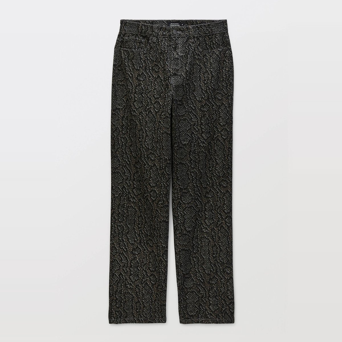 Pantalon droit à motifs en coton bio GOTS gris fonce anthracite, MONOPRIX