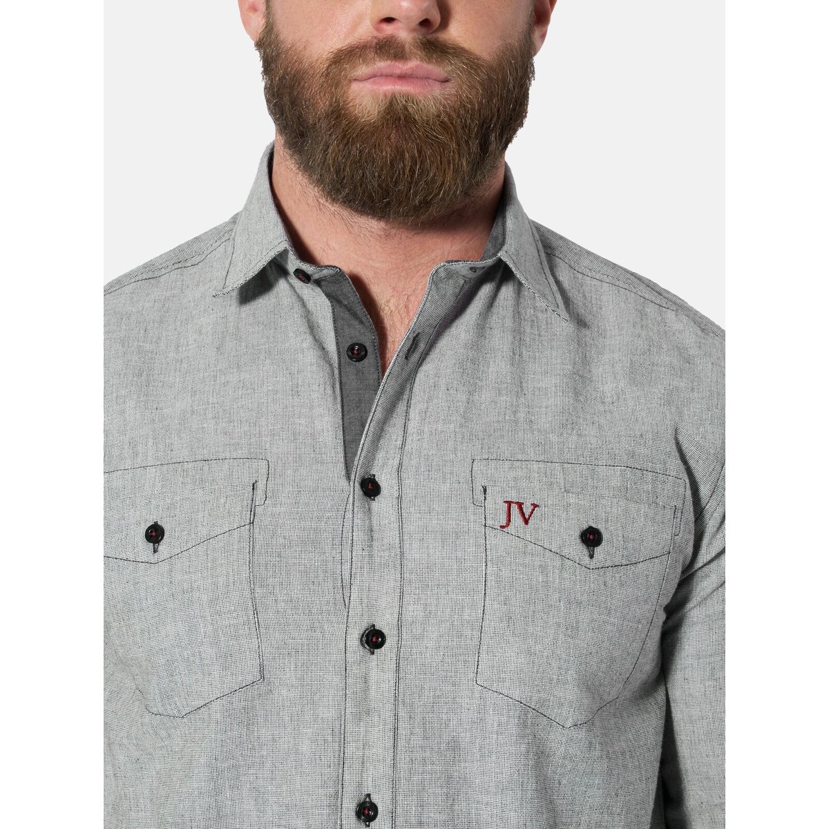 Chemise RUNEAS bleu mélange, JAN VANDERSTORM