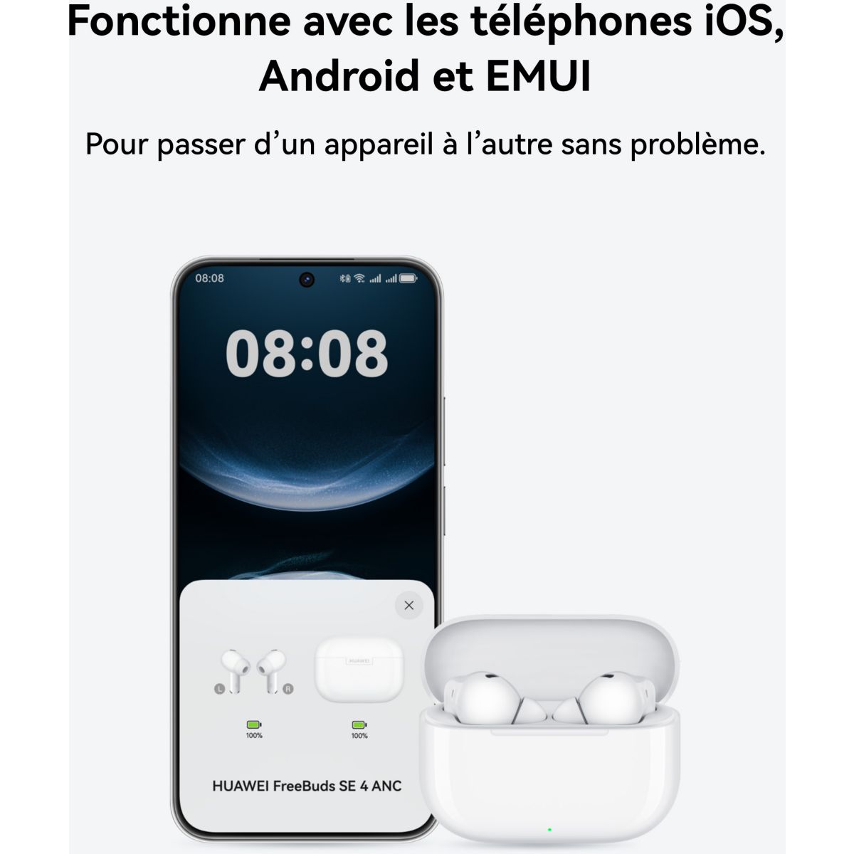 Ecouteurs Freebuds SE 4 ANC Noir noir, HUAWEI
