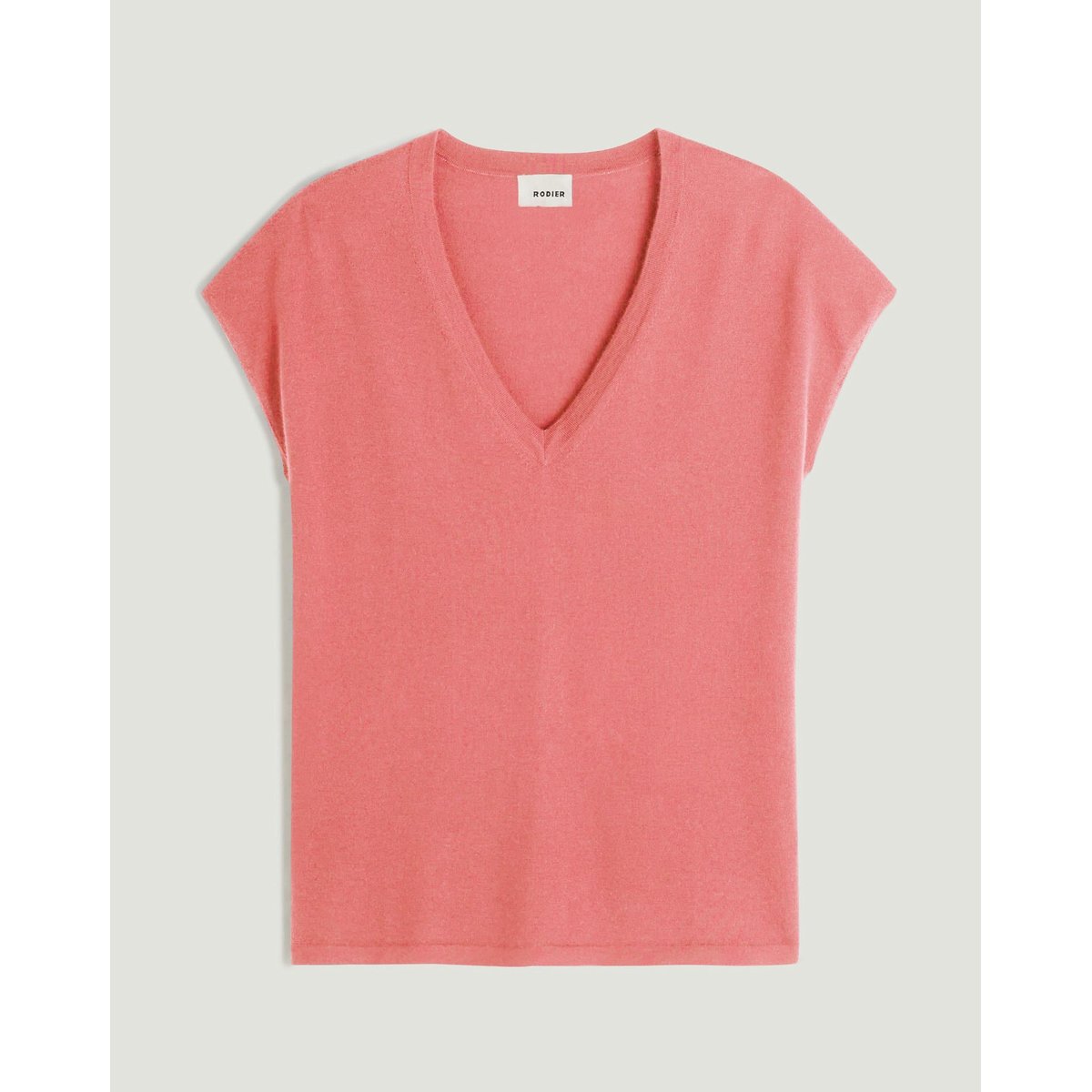 Pull oversize sans manches en cachemire rose saumon, RODIER