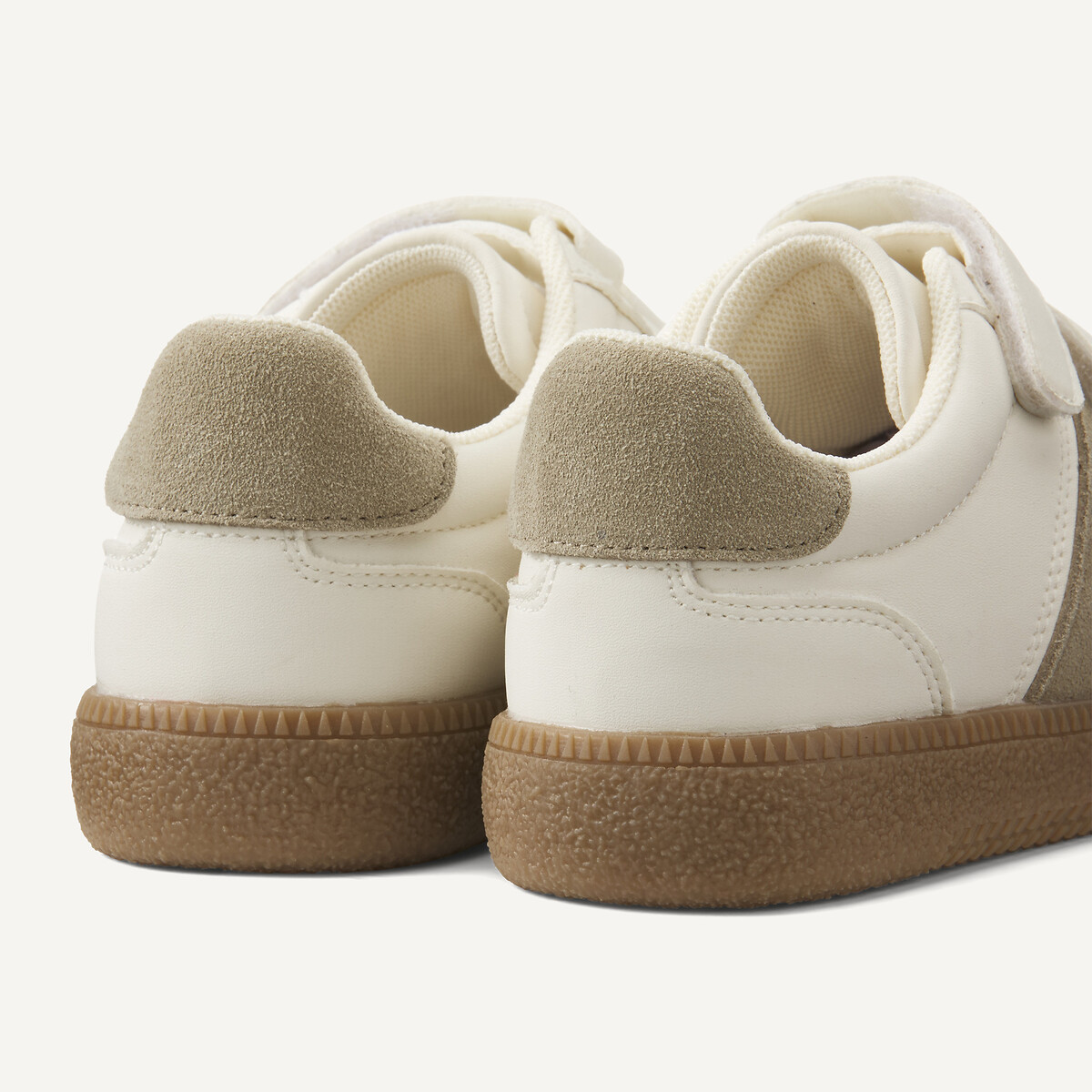 Sapatilhas com barras autoaderentes branco, LA REDOUTE COLLECTIONS