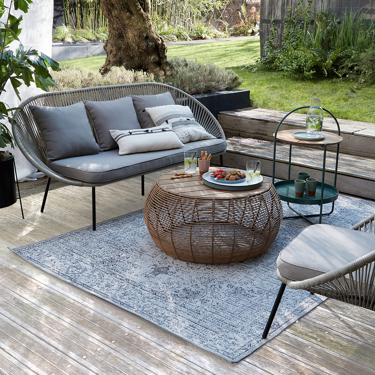 Canapé 3 places de jardin Jiraya beige, LA REDOUTE INTERIEURS