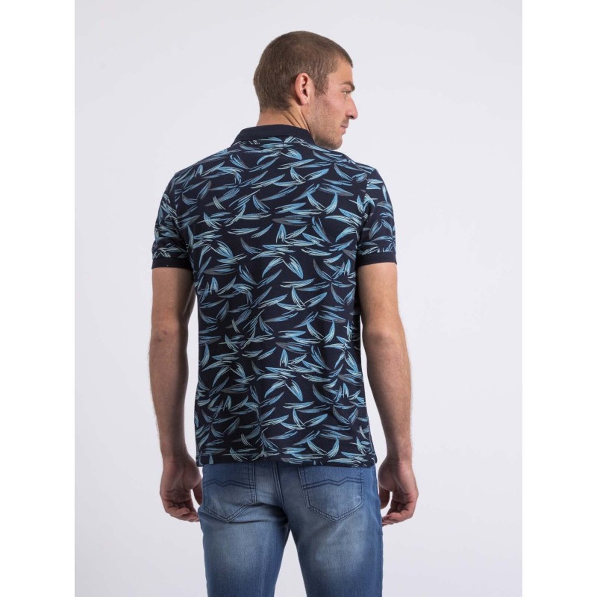 Polo Manches Courtes Motifs Pabruno bleu marine, RITCHIE