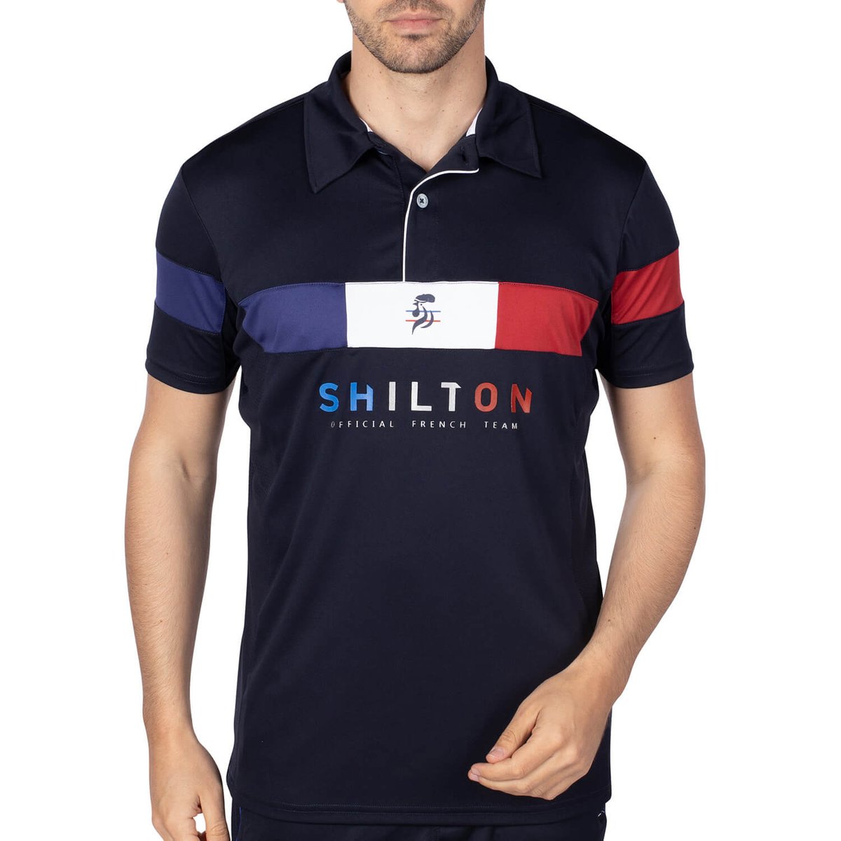 Polo tricolore Shilton navy x blanc, SHILTON
