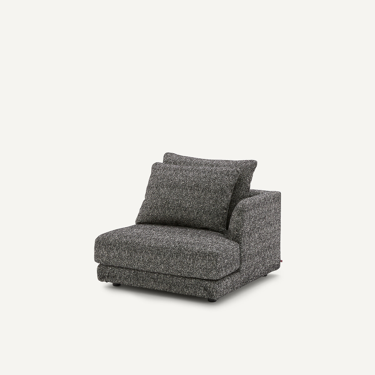 Demi-canapé droit, modulable en bouclette, TIBERIO noir, AM.PM