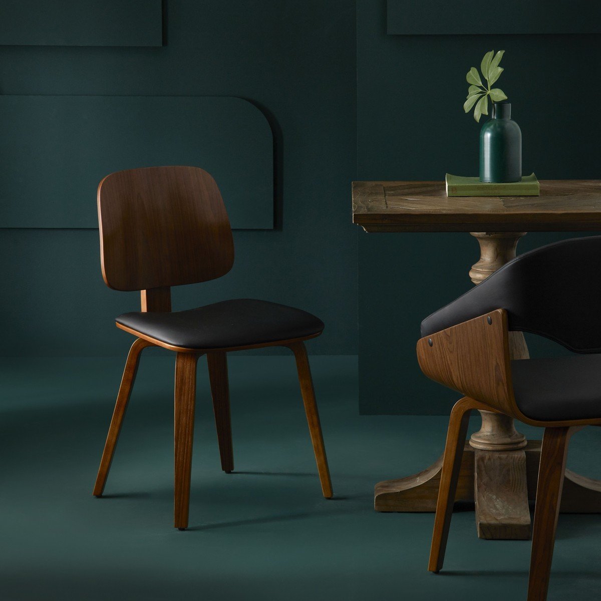 Lot de 6 chaises en vinyle noir H80,5 cm - BRAND noir, SIGNATURE