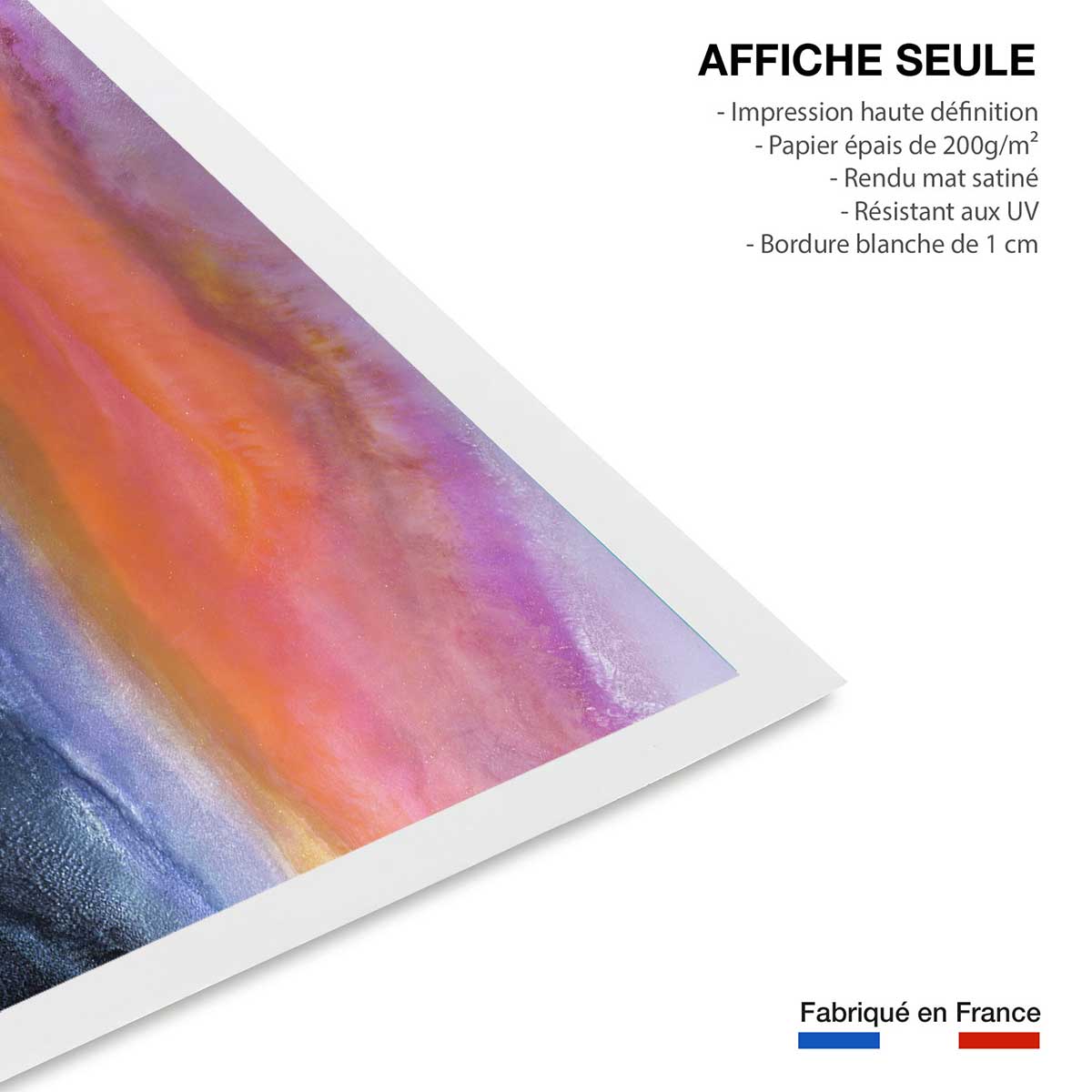 Poster orange bleue affiche seule, HEXOA