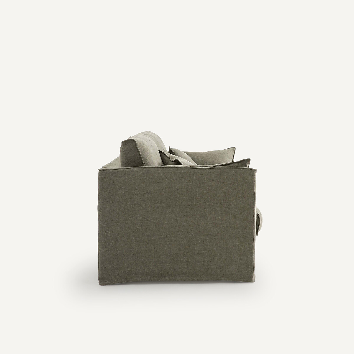 Canapé 3 ou 4 places, en lin épais stonewashed, Camille ecorce, AM.PM