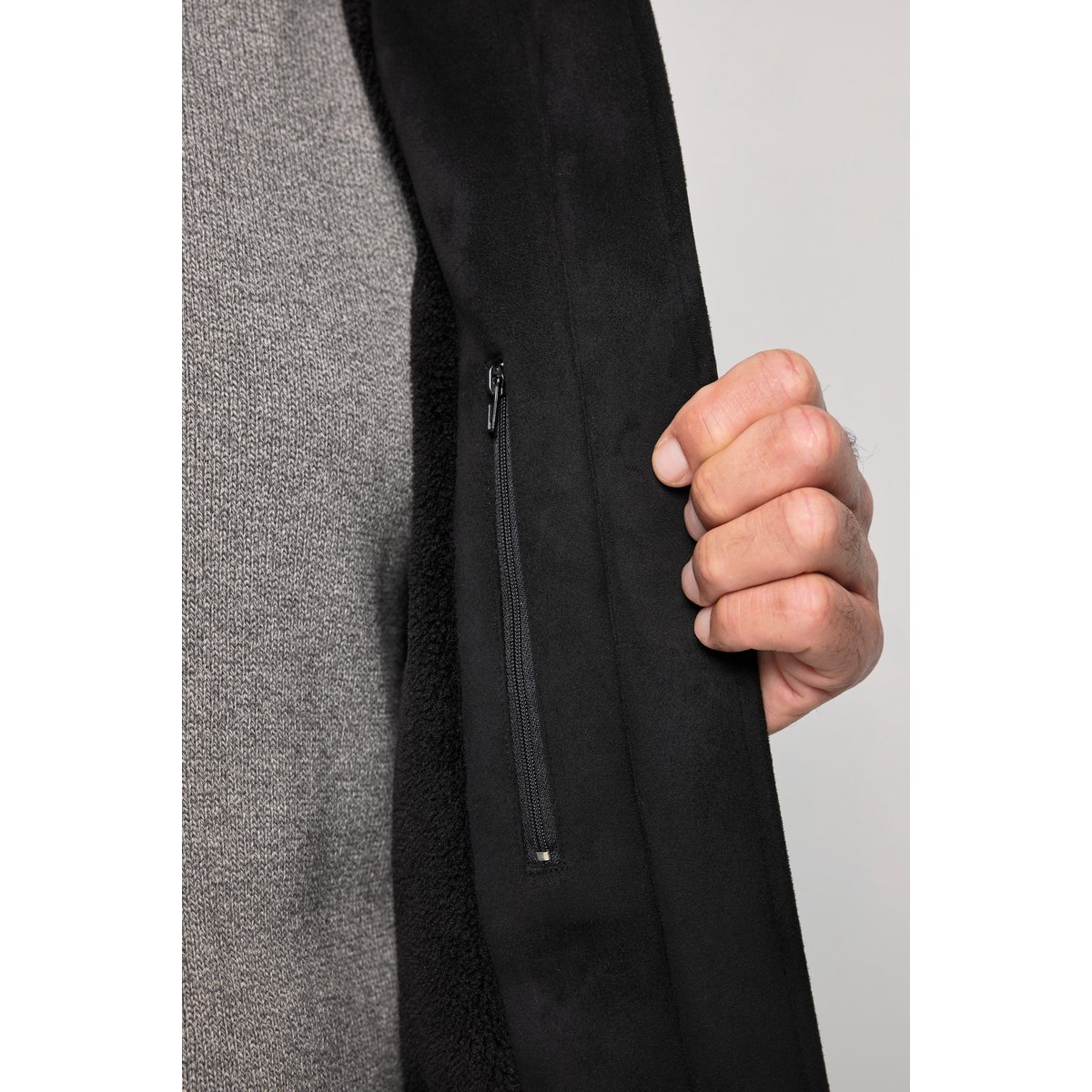 Blouson aviateur, imitation cuir vegan noir, JP1880