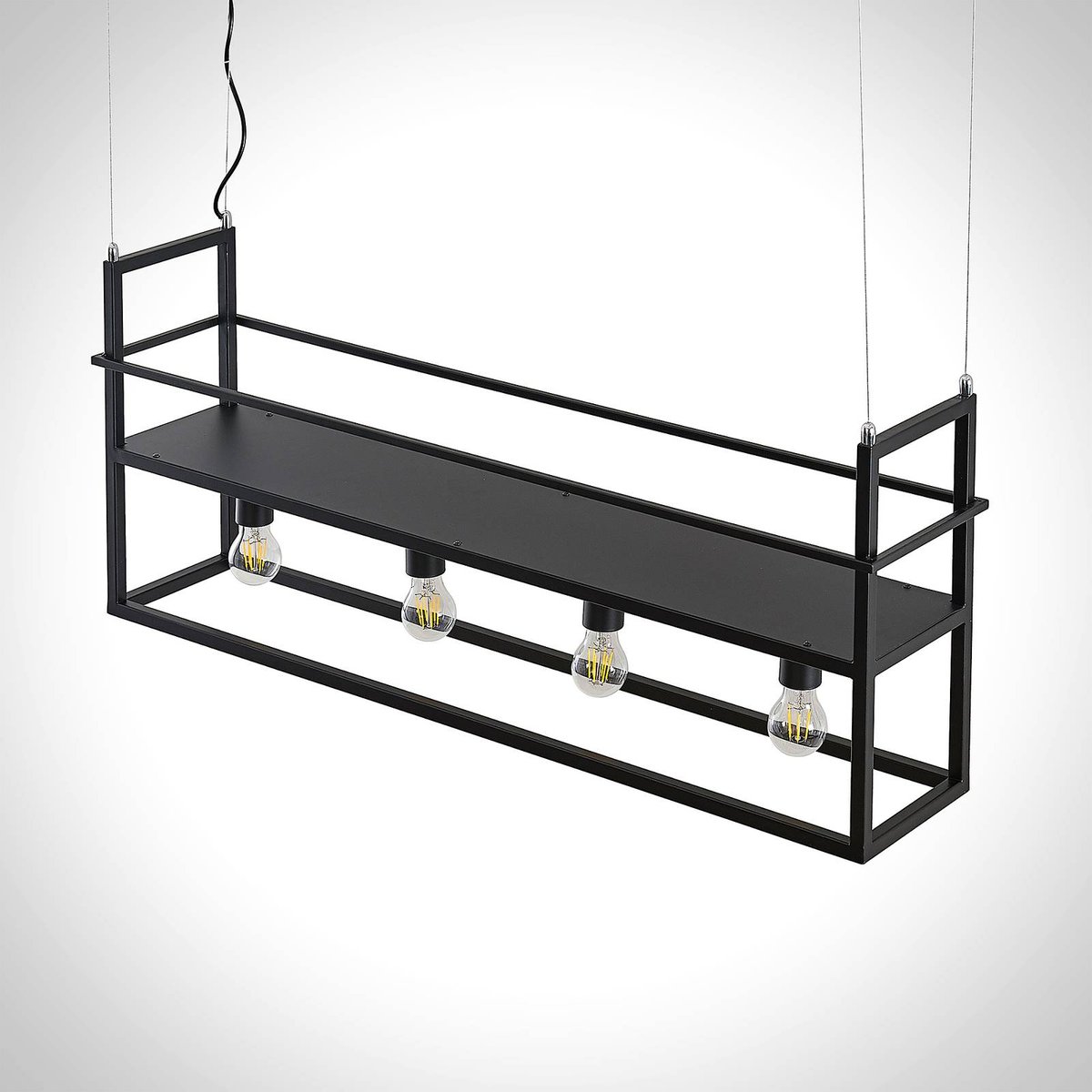 Suspension en métal moderne, Grisela noir mat, LINDBY