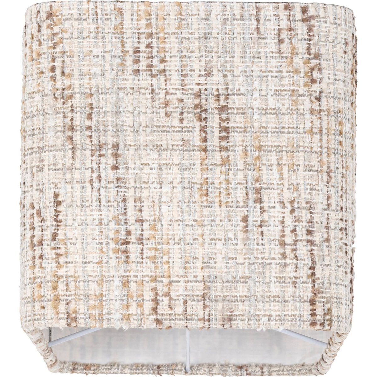 Abat-jour rectangulaire en tissu crème coco tissé naturel, RECOLLECTION
