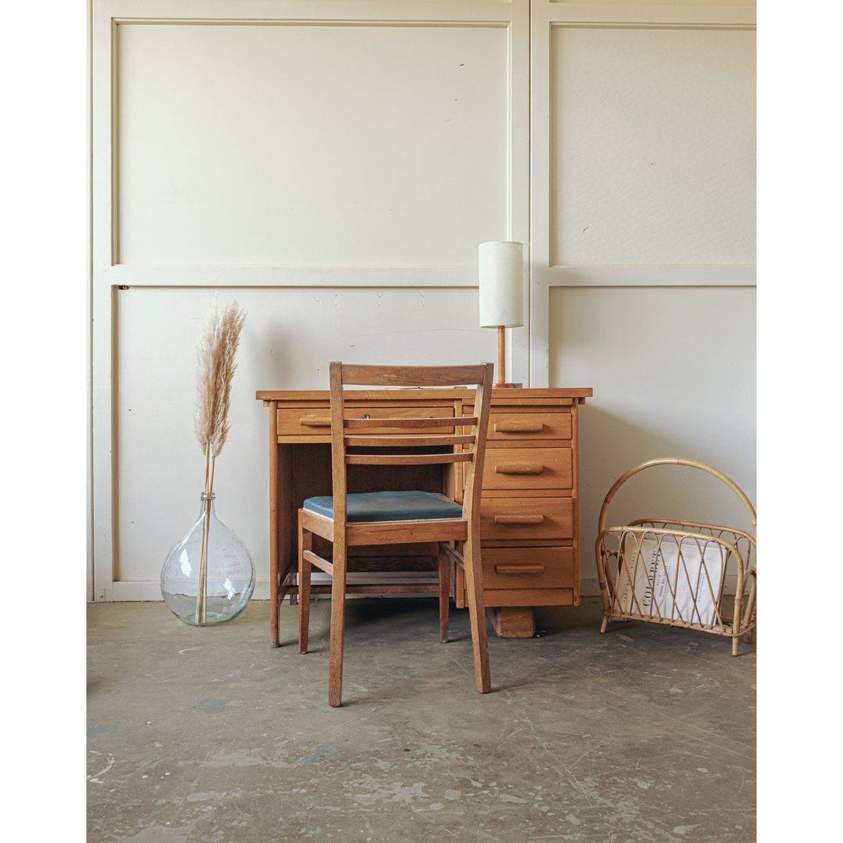 Bureau d'administration Edouard N°1022 - Bon état bois clair, DEBONGOUT