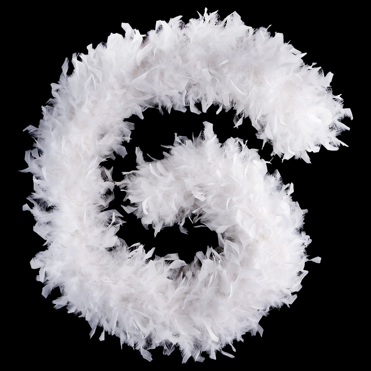 Guirlande de Noël boa blanc 1m80 100g en plumes blanc, ATMOSPHERA