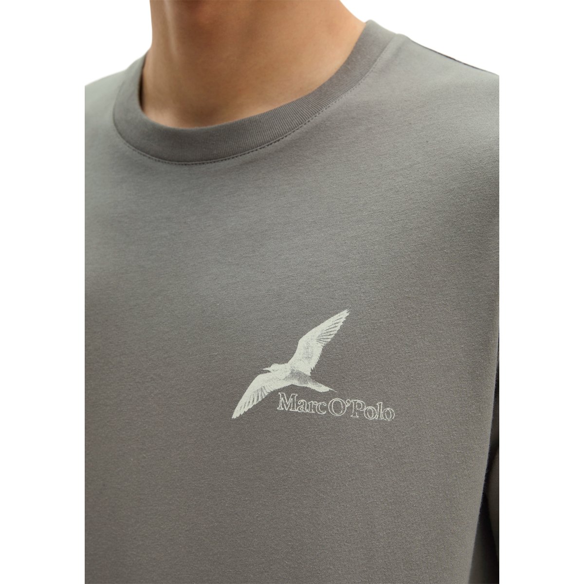 T-shirt regular en coton bio régénéré gris, MARC O'POLO