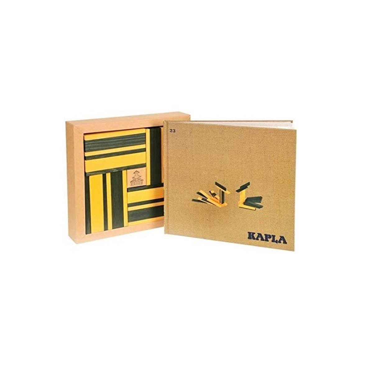 Coffret Kapla 40 planchettes avec livre vert et jaune, KAPLA